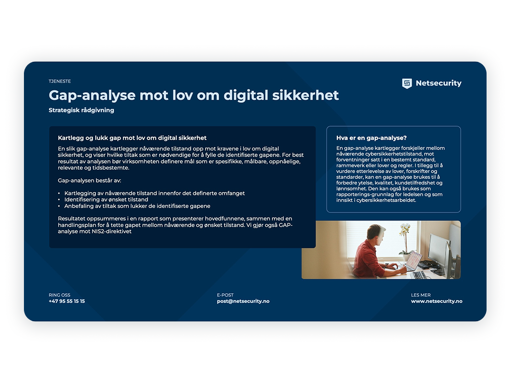 Produktark - Gap-analyse mot DSL