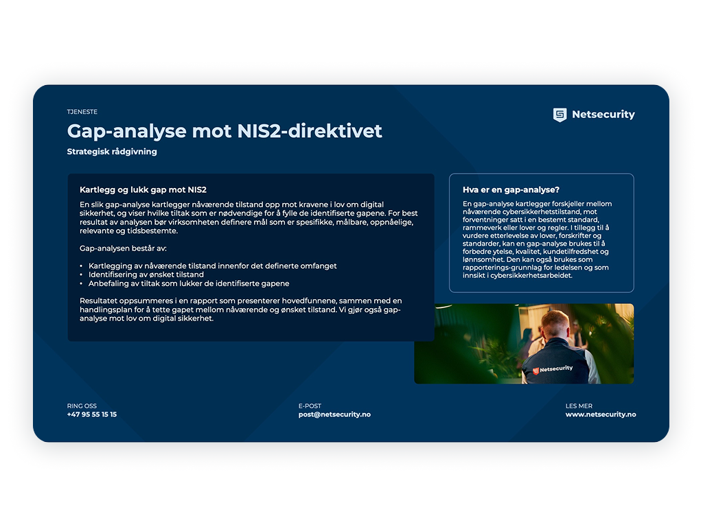 Produktark - Gap-analyse mot NIS2