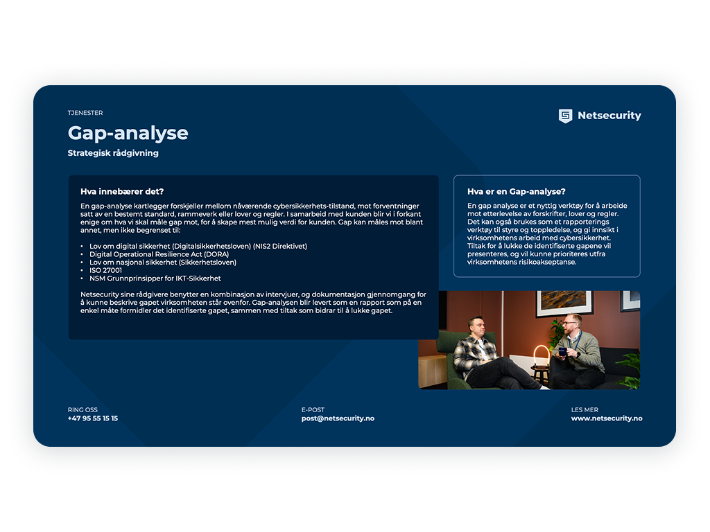 Produktark - Gap-analyse
