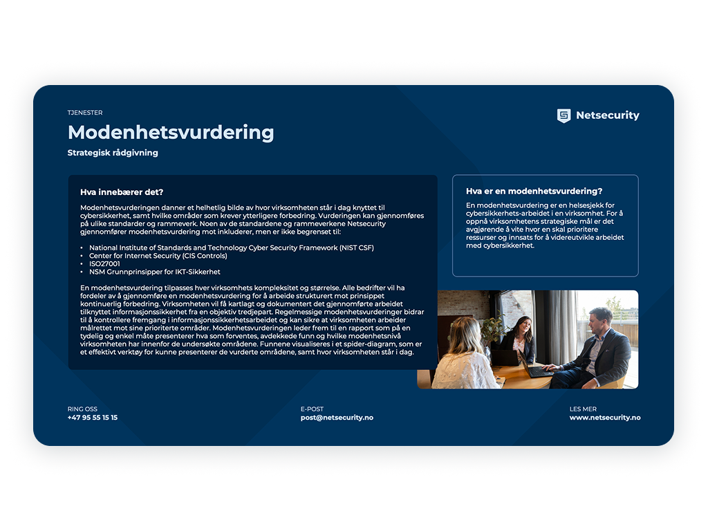 Produktark - Modenhetsvurdering