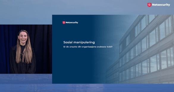 Sosial Manipulering webinar stillebilde Sofie Toft